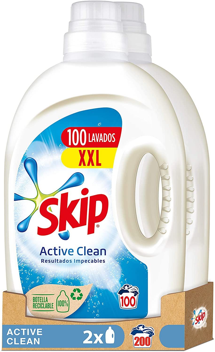 Skip Active Clean Detergente Líquido pack 2x100 lavados Michollo