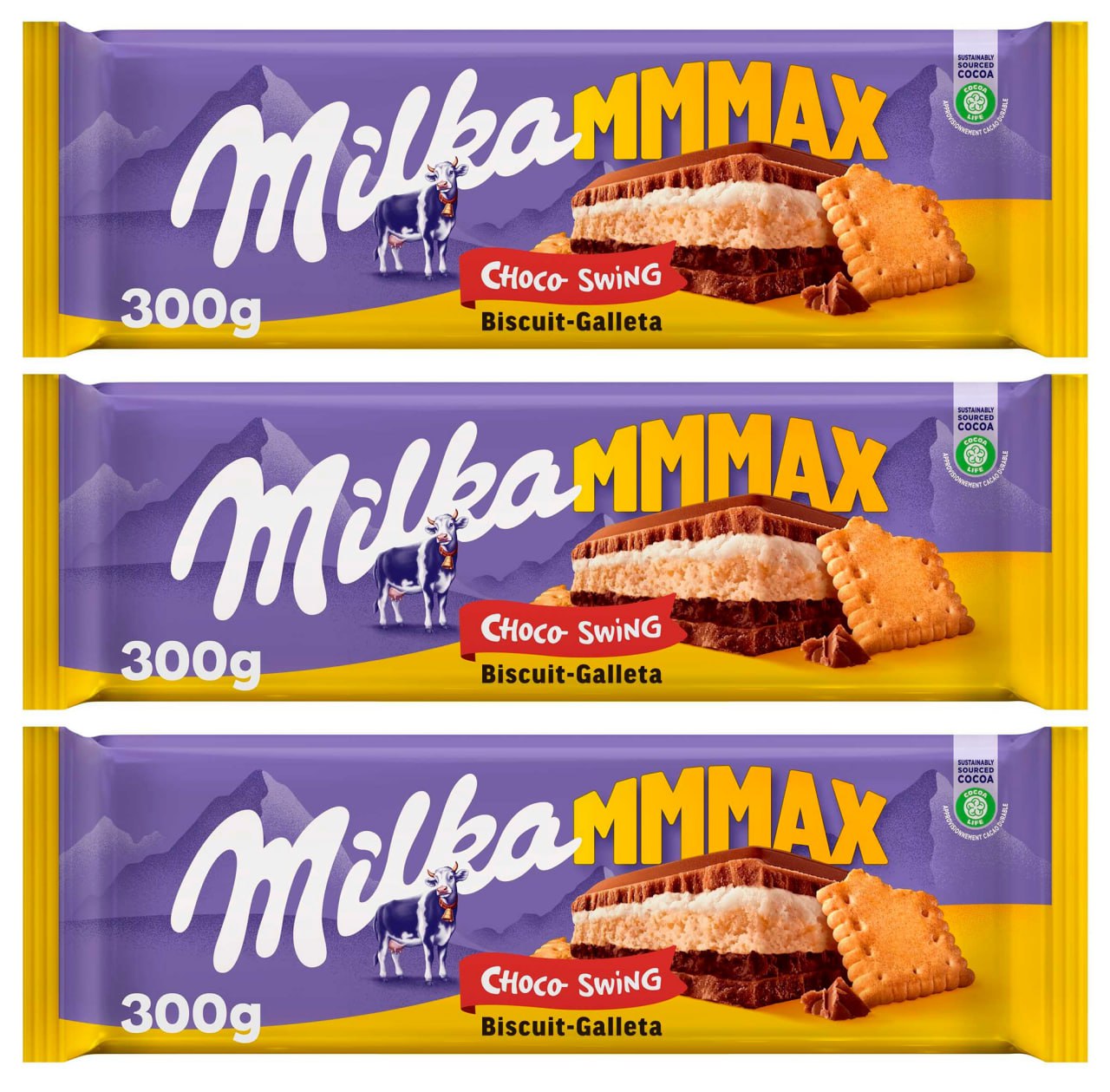 3x Tabletas Milka MMMAX Choco Swing 300g Michollo