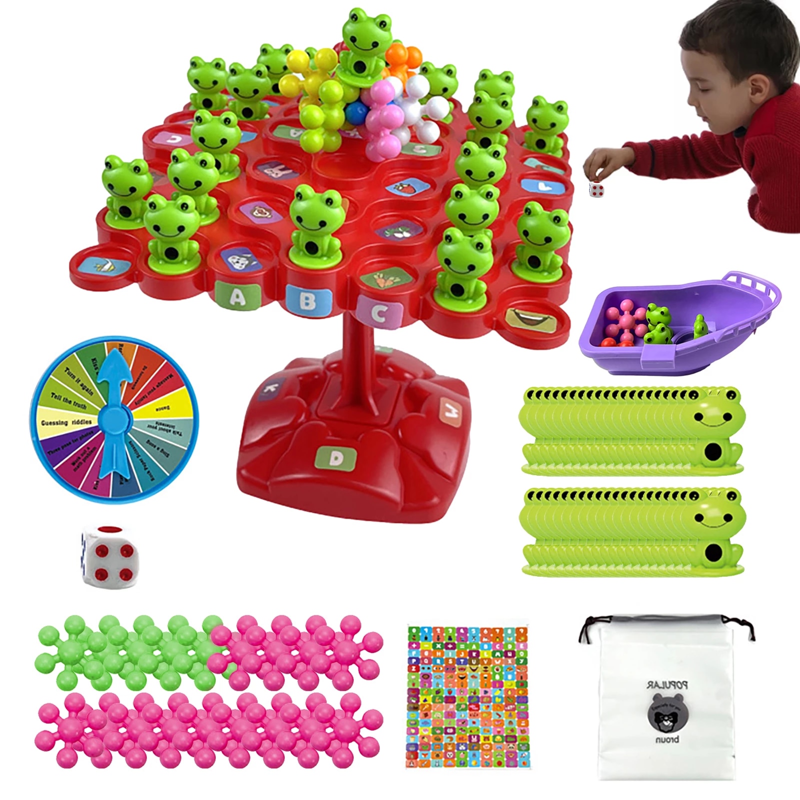 Juego De Equilibrio De Rana Para Aprender Matemáticas – Incluye 30 Tarjetas, 19 Ranitas Y Números 1-10, Para Niños De 3 A 5 Años