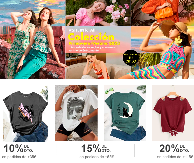 Envio GRATIS en Shein SIN PEDIDO MINIMO solo por 24h hasta 50 DTO con cupon Michollo
