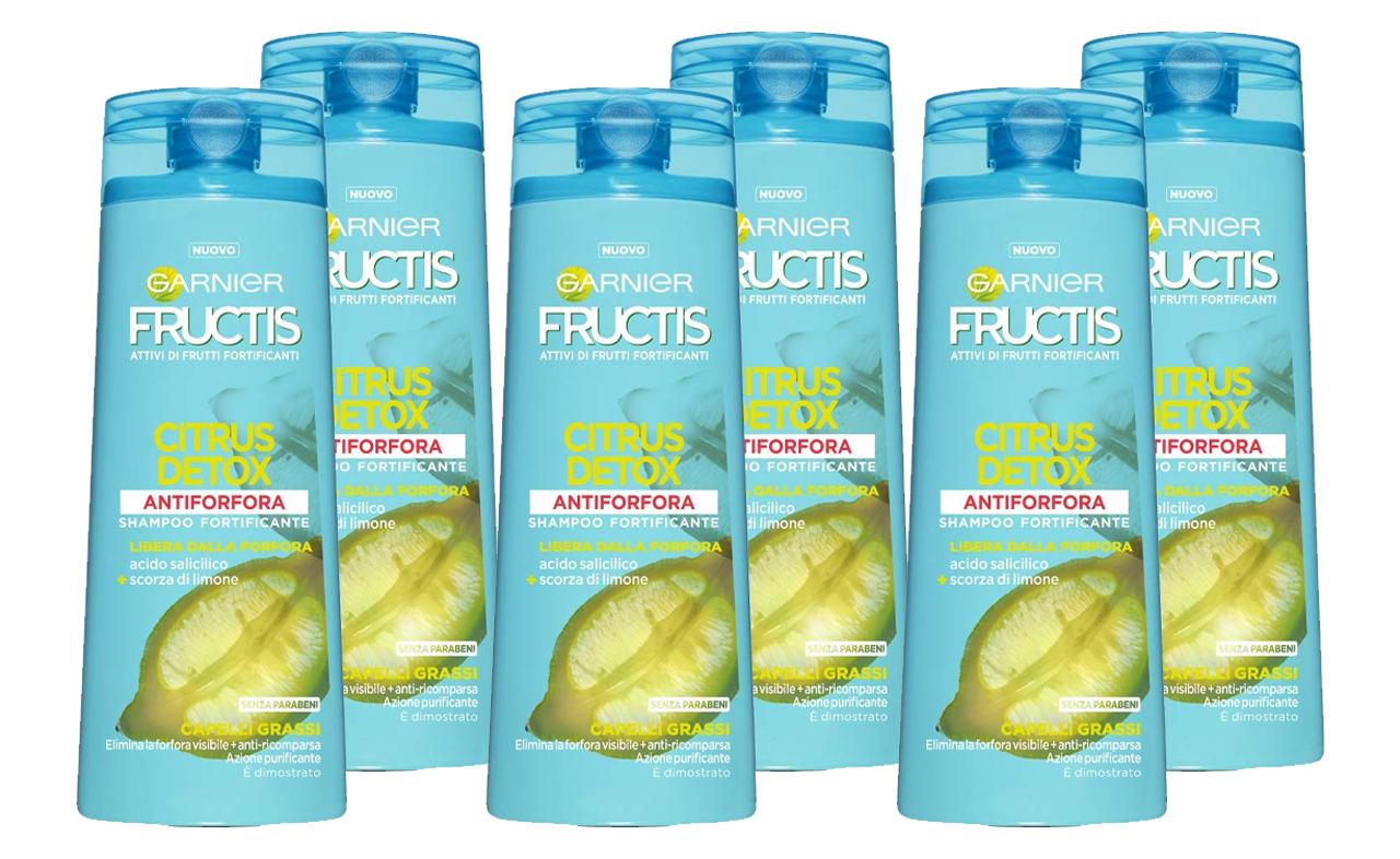 6 Botes Champú anticaspa Fructis Garnier