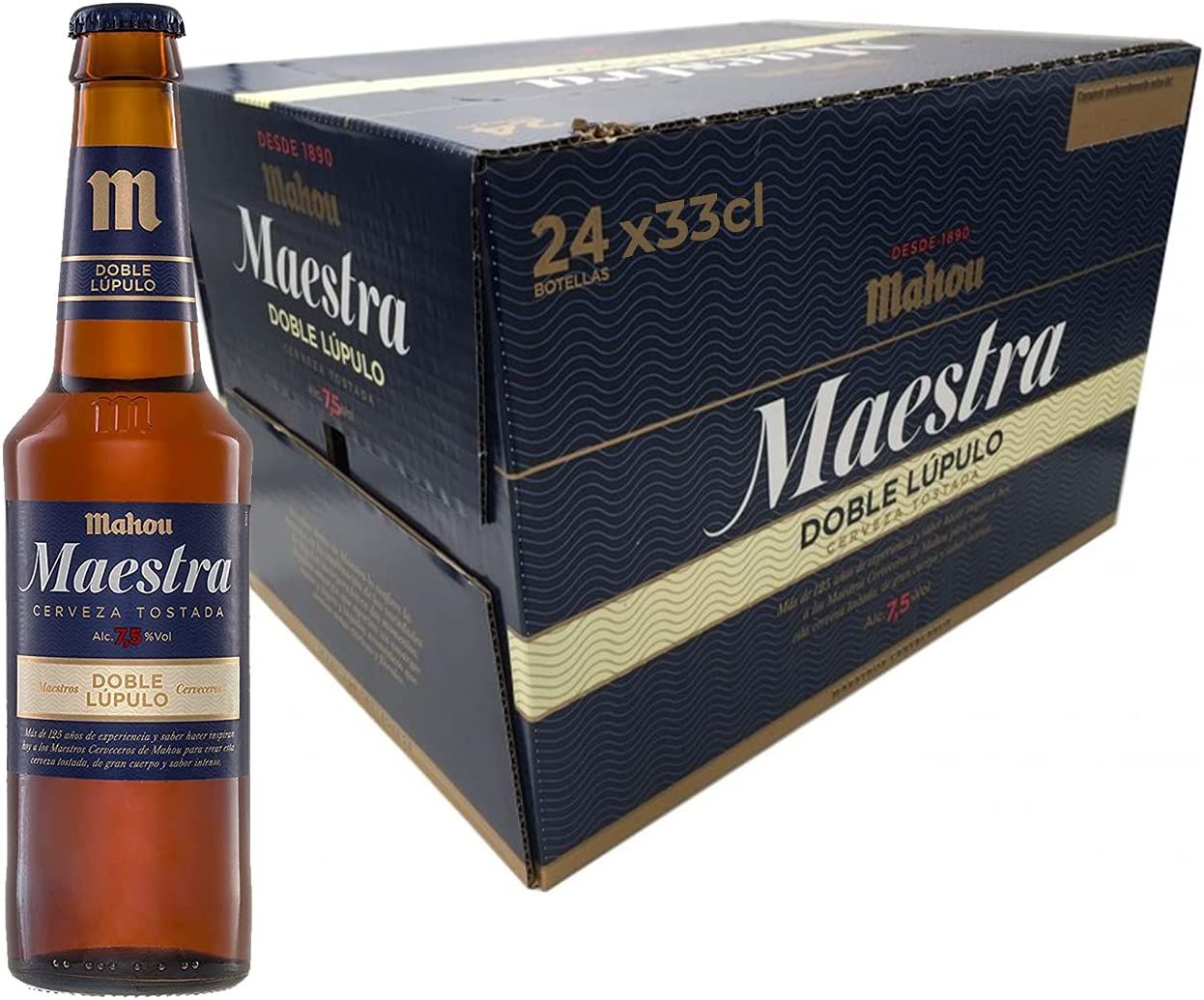 Mahou cerveza 0,0 tostada botella de 33 cl contiene 24 unidades