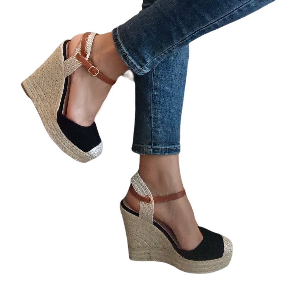 Sandalias de mujer cuña de esparto con plataforma » Michollo.com