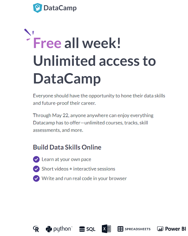 is datacamp free