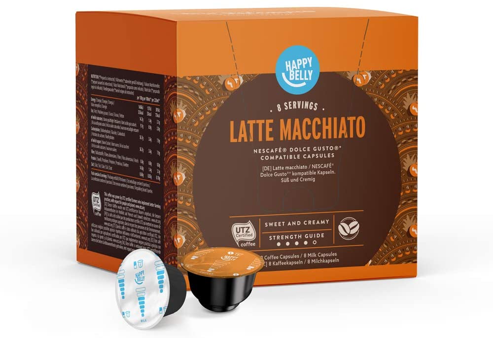 3x 16 Cápsulas de café Happy Belly Latte Macchiato