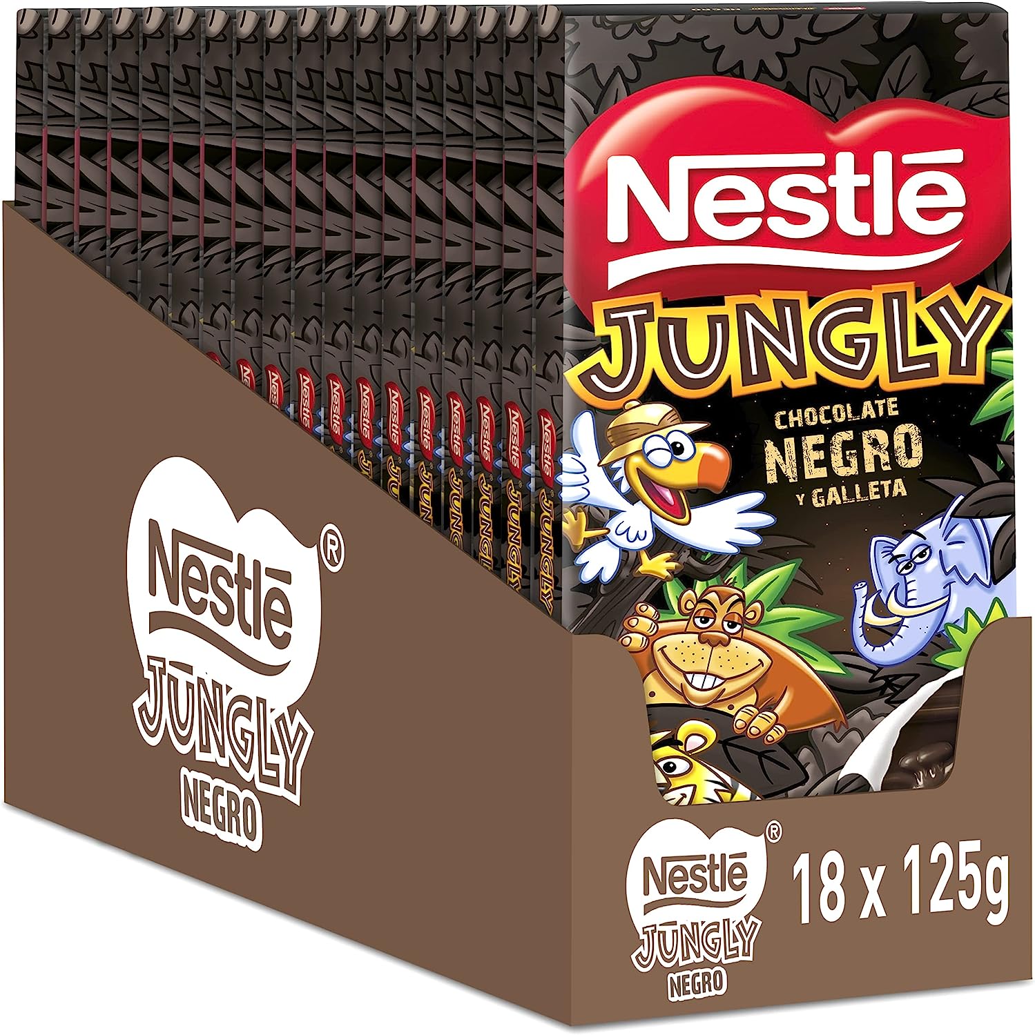 18 X 125 G Tableta De Chocolate Negro Nestle Jungly Michollo 18 x 125 g tableta de chocolate negro nestle jungly michollo