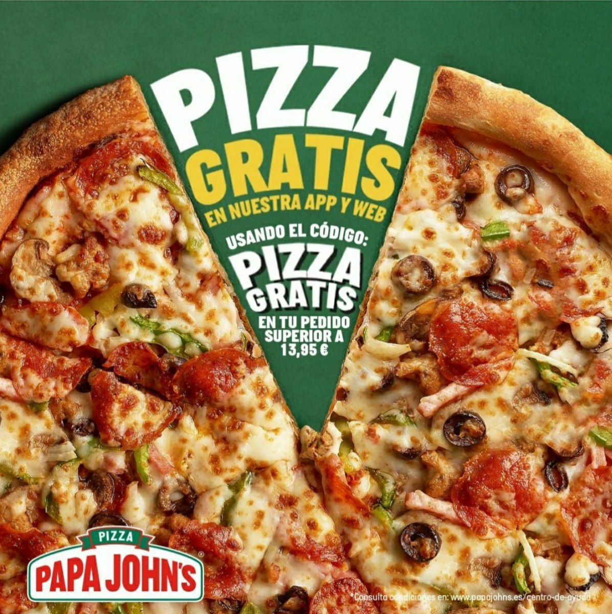 Pizza gratis en pedidos superiores a 13,9€ » Michollo.com