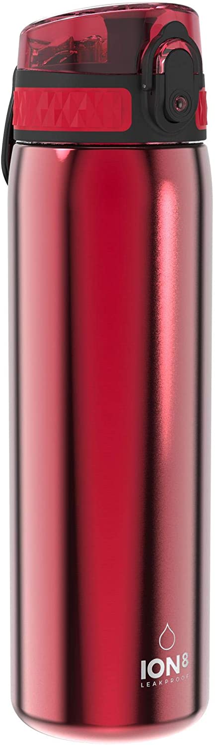 Ion8 Botella Agua Acero Inoxidable 600ml, Rojo »