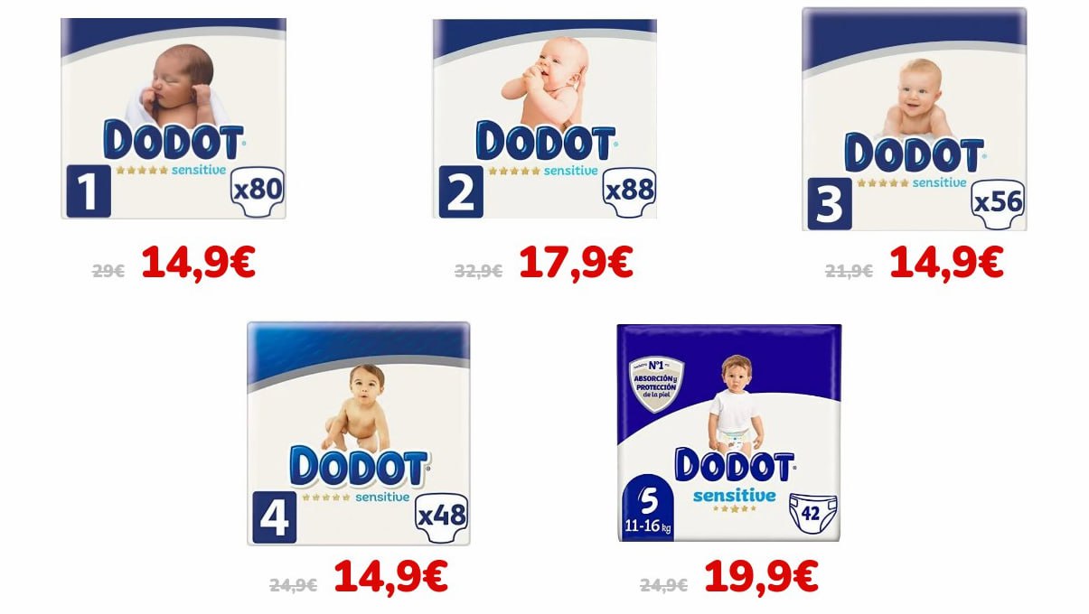 Pañales Dodot Sensitive para Tallas 1, 2, 3, 4, y 5 desde 14,9€ »