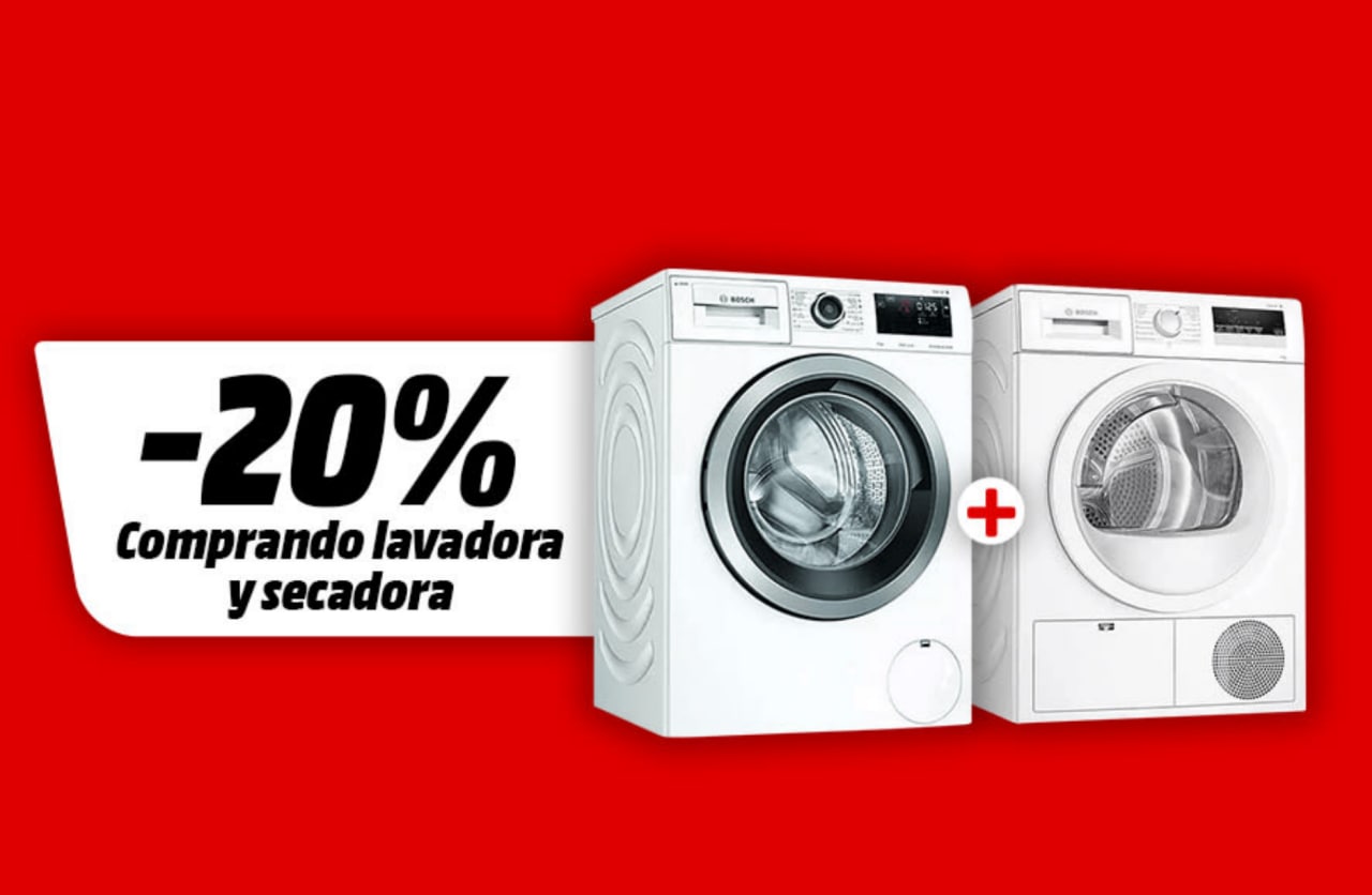 20% Dto. comprando 2 o más lavadora y secadora en Mediamarkt » 