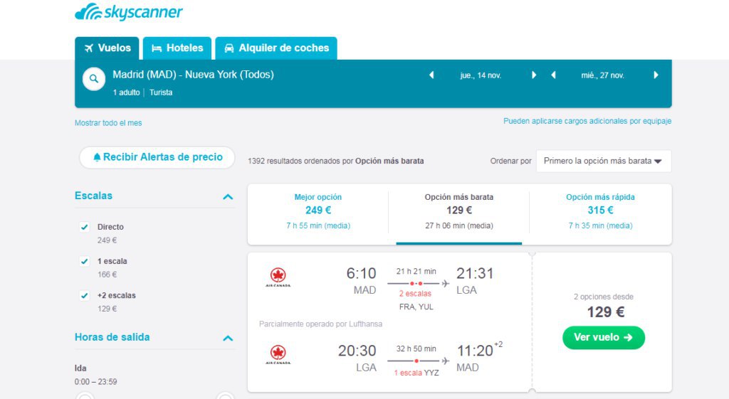 Vuelo Madrid Nueva York solo 64€ »