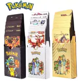 55 cartas Pokémon de metal dorado 