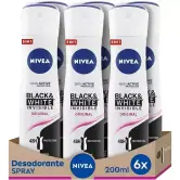  Desodorante Nivea Black & White Invisible 6x200ml