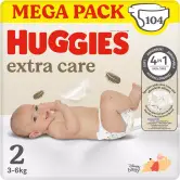 104 pañales Huggies Extra Care talla 2