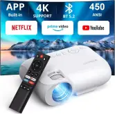 Proyector Portátil de 400 Lumenes con Netflix, Prime Video y Youtube