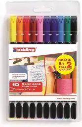 10x Rotulador de Color de Trazo Fino Edding 1200