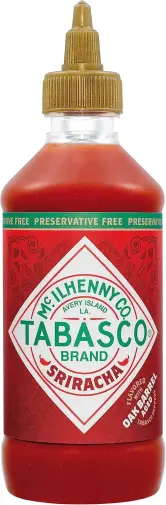 256 ml Salsa Sriracha Sabor Suave Tabasco