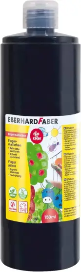 Pintura para dedos negra 750ml Faber