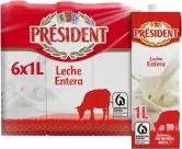 6x Brik 1L Leche entera Président
