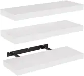 Juego de 3 baldas flotantes de color blanco