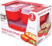 Pack de 3 recipientes para microondas