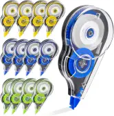 12 Piezas Cinta Correctora, 12m x 5mm Corrector Cinta Escolar con Tapa Protectora, Corrector Tipo