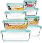 Set de 8 recipientes de cristal hermeticos