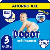 176 pañales de 6 a 10 kg talla 3 Dodot
