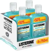4x 750 ml Listerine Mentol Sabor Suave
