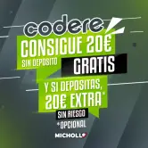  20€ GRATIS sin Depósito en Codere + 20€ SIN RIESGO