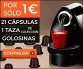 Pack de 21 Cápsulas Café + Taza de Colección + Golosinas