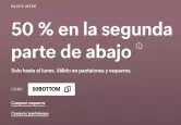 50 % de descuento en la segunda parte de abajo en C&A