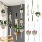 Cesta colgante de macramé para plantas