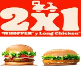 2x1 en Whopper y Long Chicken en Burguer King