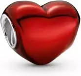 Charm de plata corazón rojo Pandora