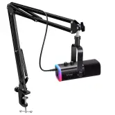 FIFINE Kit de micrófono XLR/USB + soporte de brazo