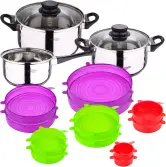 Batería cocina San Ignacio 5pcs + 12 tapas silicona