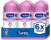 6x Desodorante roll-on Sanex Dermo Invisible