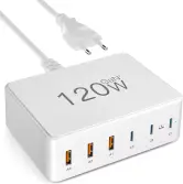 Cargador USB C 120W GaN 6 puertos