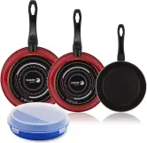 Set de 3 sartenes Fagor Optimax 20 + 24 + 28 cm + tupper 24.5cm
