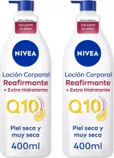 2x400ml NIVEA Q10 Aceite de Argán Body Milk Reafirmante + Extra Hidratante