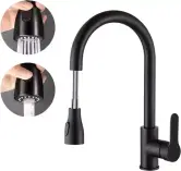 Grifo de acero inoxidable 360° con rociador extraíble y 2 modos de flujo