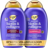 2x385 ml OGX Set Biotin & Collagen Thick & Full+ Champú y Acondicionador