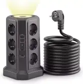 Base 12 Enchufes Schuko + 4xUSB + Luz LED