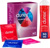 40 Preservativos Durex Surprise Mix + lubricante Durex