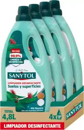 4x 1.2L Sanytol Desinfectante Limpiahogar sin lejía