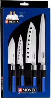 Juego de 4 cuchillos de cocina japoneses Monix Solid Plus