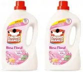 2x 45 lavados Omino Bianco Detergente Líquido Rosa Floral