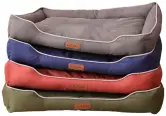 Cama cuadrada para perros multicolor
