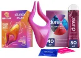 Durex Surprise 40 condones + lubricante + Vibrador RIDE & TEASE